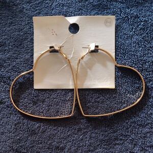 Forever 21 Gold Heart Hoop Earrings